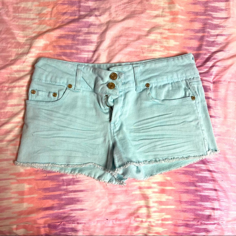 Teal Jean Shorts